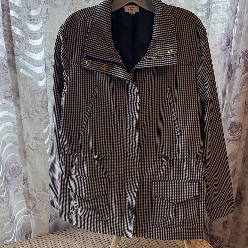 Crown & Ivy Black and White Utility Jacket
